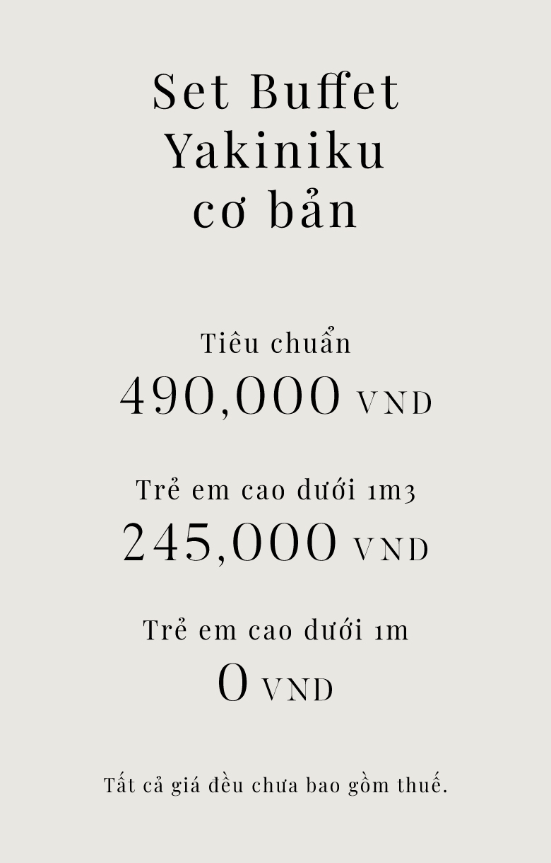 Set Buffet Yakiniku cơ bản