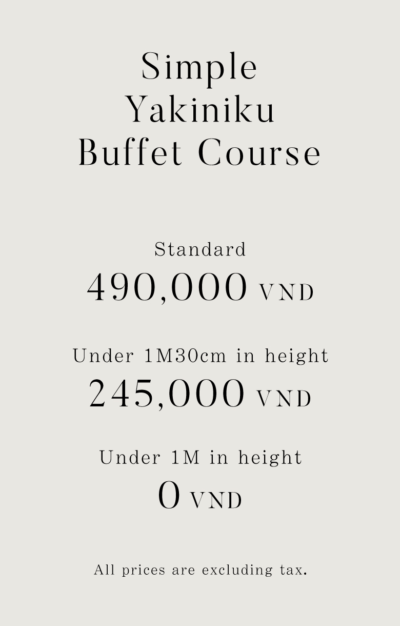 Simple Yakiniku Buffet Course