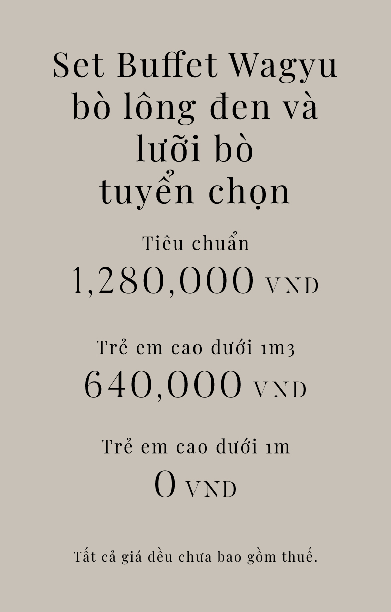 Set Buffet Wagyu bò lông đen và lưỡi bò tuyển chọn