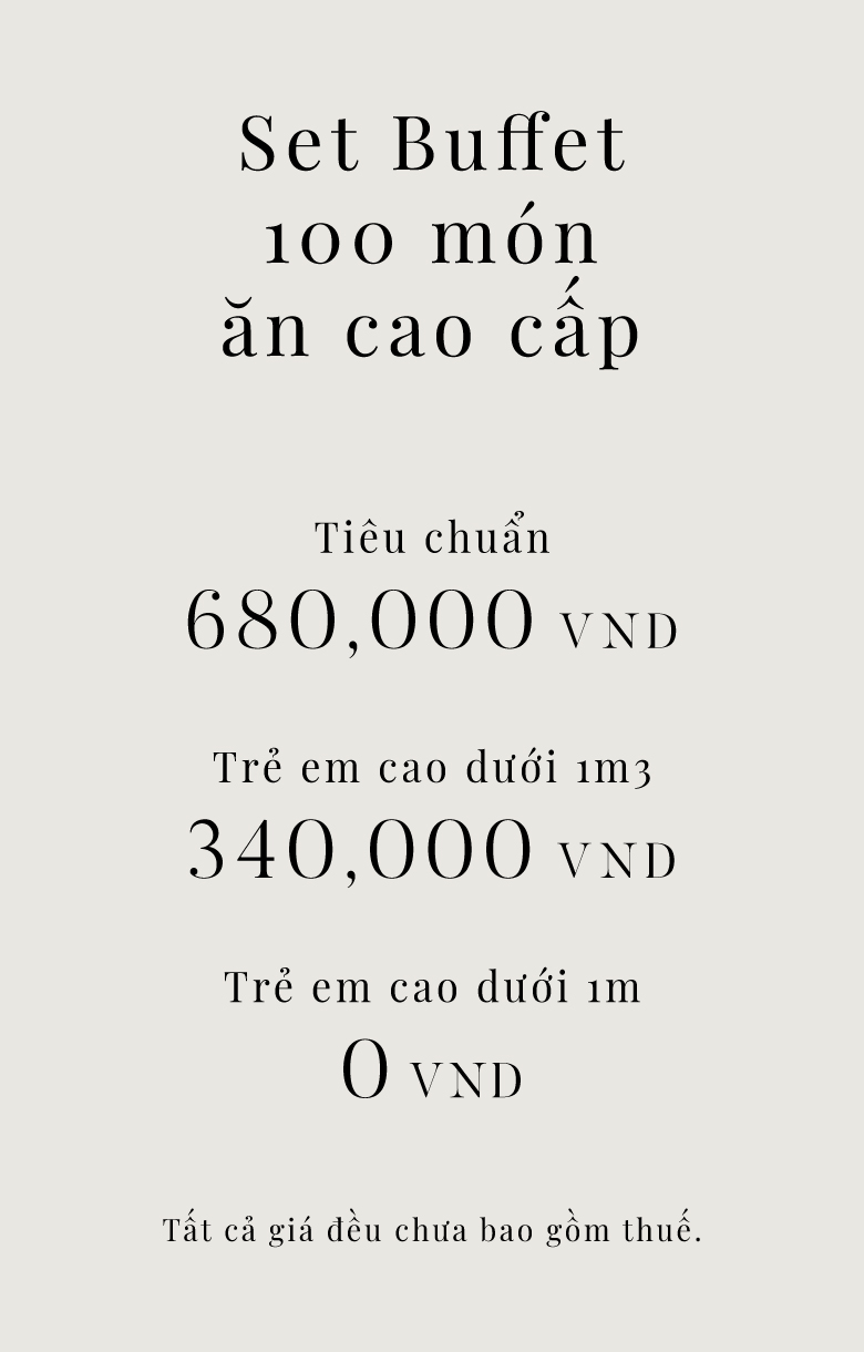 Set Buffet 100 món ăn cao cấp