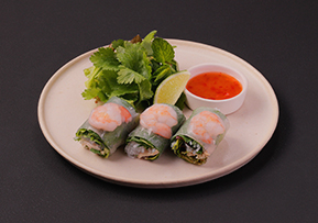 海老と蒸し鶏の生春巻き
